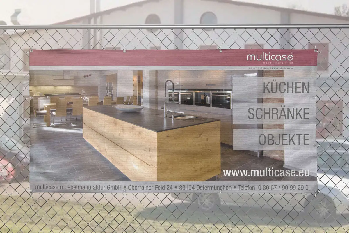 Multicase Möbelmanufaktur Bauzaunbanner - modal